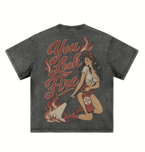You Look Fire Tee, black, back
